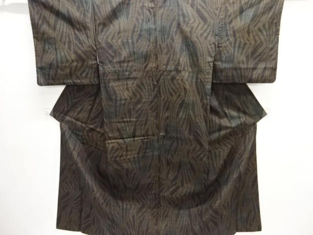JAPANESE KIMONO / ABSTRACT PATTERN WOVEN TOKAMACHI TSUMUGI KIMONO